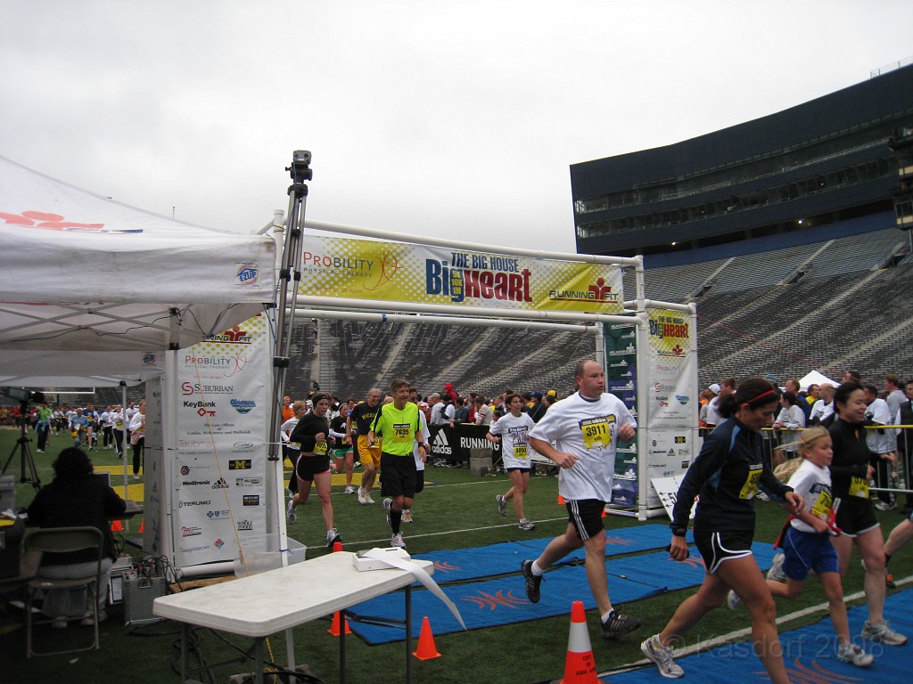 BHGH 2009 0401.jpg - The Big House Big Heat 5 and 10 K race. October 4, 2009 run in Ann Arbor Michigan finishes on the 50 yard line of the University of Michigan stadium.